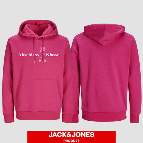 1019 "Abschluss Rose" Abschluss Hoodie by Jack&Jones einseitig bedruckt