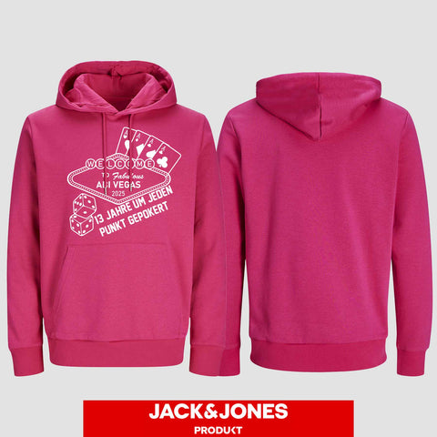 1012 "ABI VEGAS" Abi Hoodie by Jack&Jones einseitig bedruckt