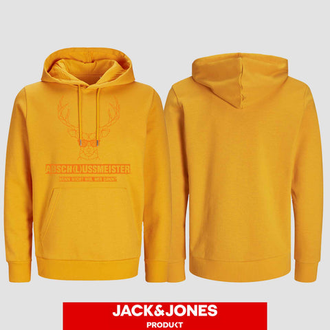 1013 "Absch(l)ussmeister Brille" Abschluss Hoodie by Jack&Jones einseitig bedruckt