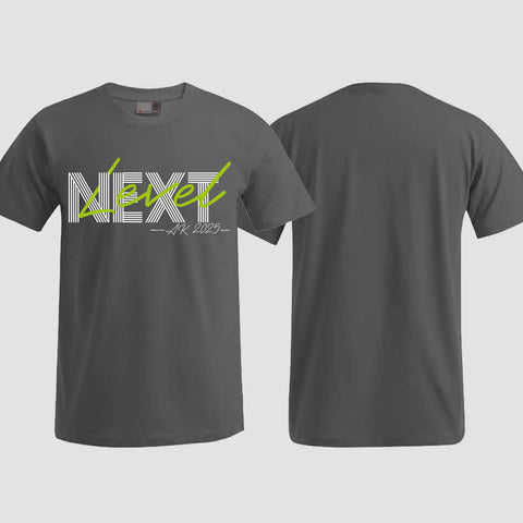 1045 "NEXT Level" Abschluss T-Shirt einseitig bedruckt