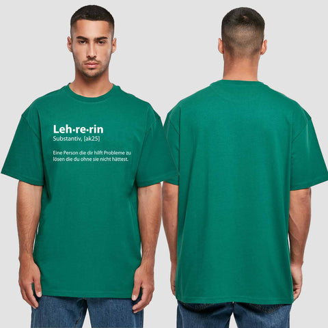 1050 "Definition Lehrerin" Abschluss Oversize T-Shirt einseitig bedruckt