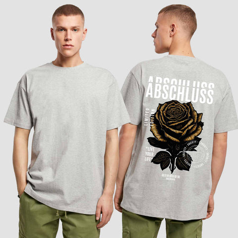 1041 "Streetwear Rose" Abschluss Oversize T-Shirt einseitig bedruckt