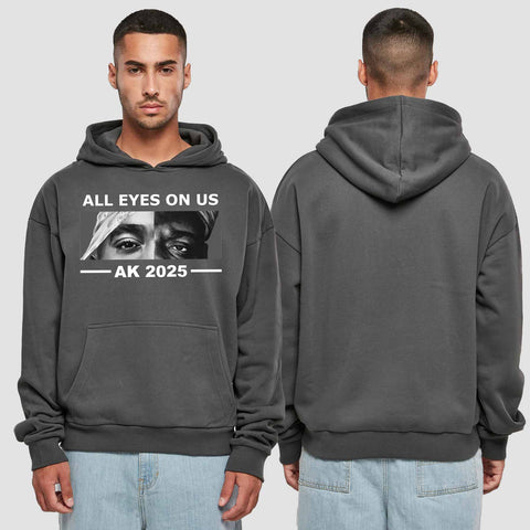 1022 "all Eyes" Abschluss Premium Oversize Hoodie einseitig bedruckt