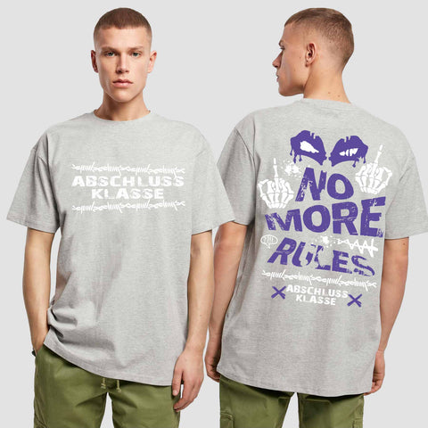 1051 "No more Rules" Abschluss Oversize T-Shirt beidseitig bedruckt