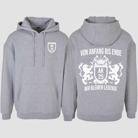 1023 "Von Anfang bis Ende" Abschluss Oversize Hoodie beidseitig bedruckt