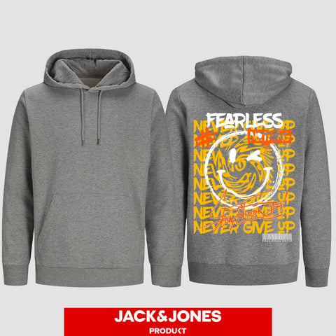 1020 "NEVER GIVE UP" Abschluss Hoodie by Jack&Jones einseitig bedruckt