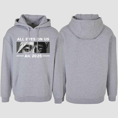 1022 "All Eyes on us" Abschluss Oversize Hoodie einseitig bedruckt