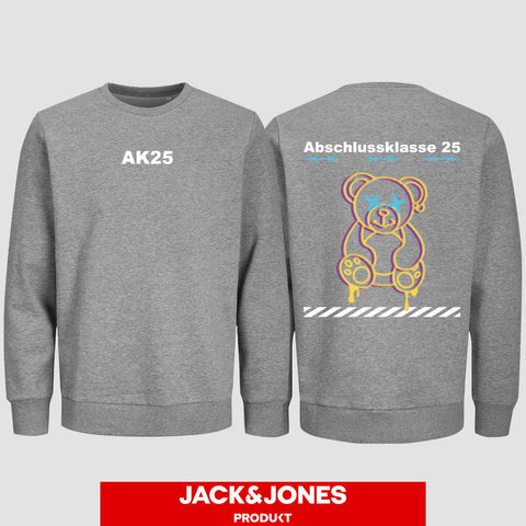 1016 "Teddy X" Abschluss Sweatshirt by Jack&Jones beidseitig bedruckt