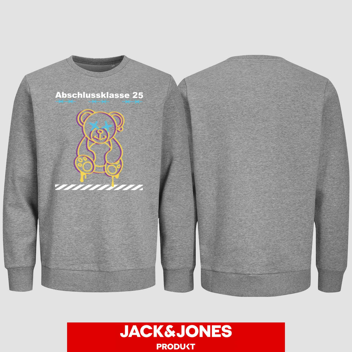 1014 "Teddy X" Abschluss Sweatshirt by Jack&Jones einseitig bedruckt