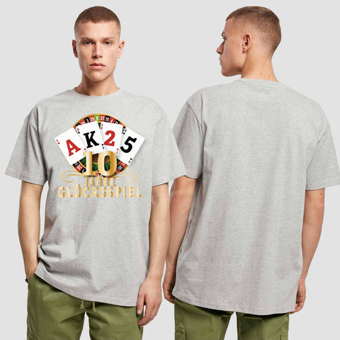 1009 "10 Jahre Glücksspiel" Abschluss Oversize T-Shirt einseitig bedruckt