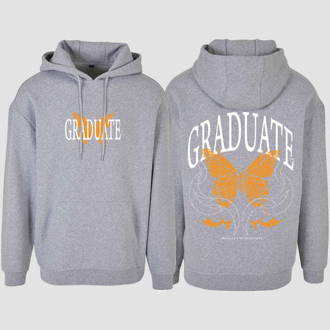 1052 "Graduate" Abi / Abschluss Oversize Hoodie beidseitig bedruckt