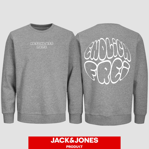 1036 "Endlich frei" Abschluss Sweatshirt by Jack&Jones beidseitig bedruckt