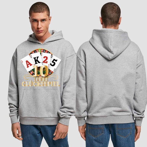 1009 "Glücksspiel" Abschluss Premium Oversize Hoodie einseitig bedruckt