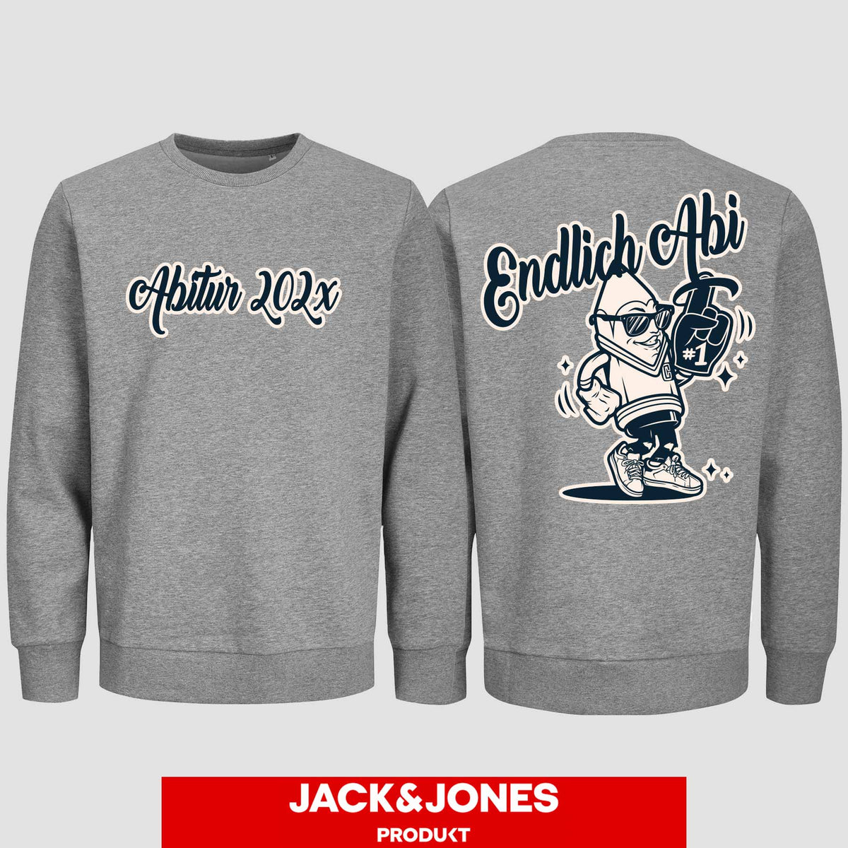 1060 "Endlich Abi" Abi Sweatshirt by Jack&Jones beidseitig bedruckt