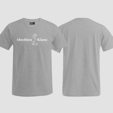 1019 "Abschluss Rose" Abschluss T-Shirt einseitig bedruckt