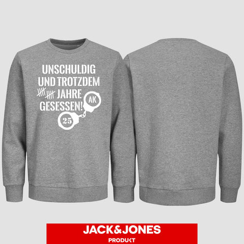 1008 "Unschuldig gesessen" Abschluss Sweatshirt by Jack&Jones einseitig bedruckt