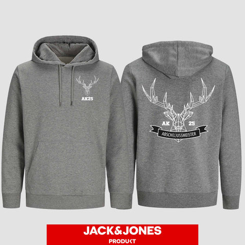 1017 "Absch(l)ussmeister polygon" Abschluss Hoodie by Jack&Jones beidseitig bedruckt