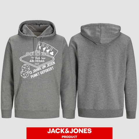 1012 "ABI VEGAS" Abi Hoodie by Jack&Jones einseitig bedruckt