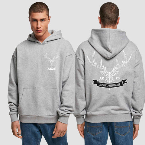 1017 "Abschlussmeister Polygon" Abschluss Premium Oversize Hoodie beidseitig bedruckt