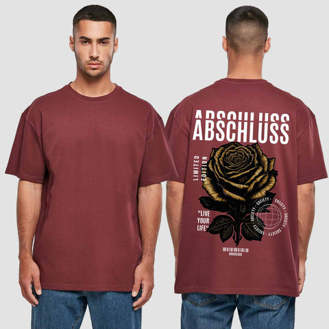 1041 "Streetwear Rose" Abschluss Oversize T-Shirt einseitig bedruckt