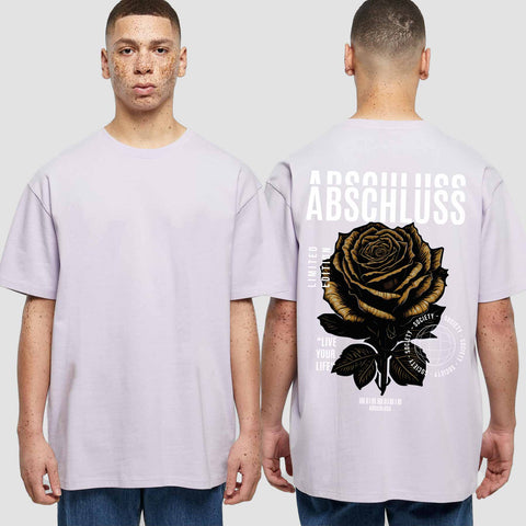 1041 "Streetwear Rose" Abschluss Oversize T-Shirt einseitig bedruckt