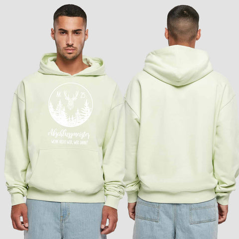 1018 "Abschlussmeister Polygon kreis" Abschluss Premium Oversize Hoodie einseitig bedruckt