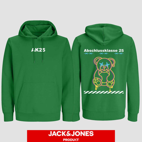 1016 "Teddy X" Abschluss Hoodie by Jack&Jones beidseitig bedruckt