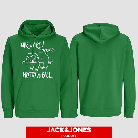 1010 "Für´s Motto zu Faul" Abschluss Hoodie by Jack&Jones einseitig bedruckt