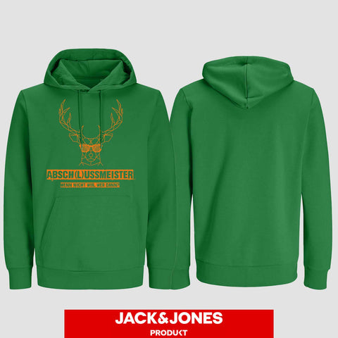 1013 "Absch(l)ussmeister Brille" Abschluss Hoodie by Jack&Jones einseitig bedruckt