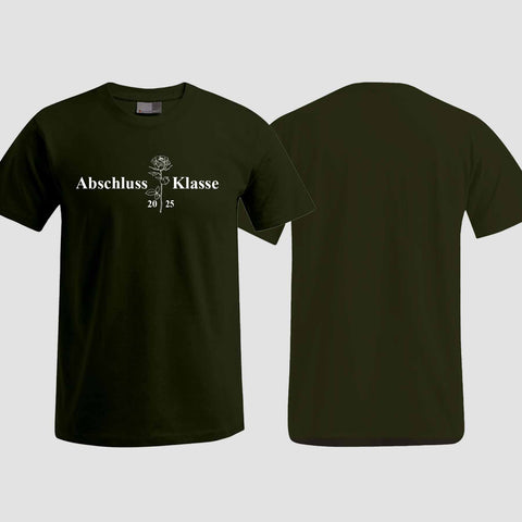 1019 "Abschluss Rose" Abschluss T-Shirt einseitig bedruckt