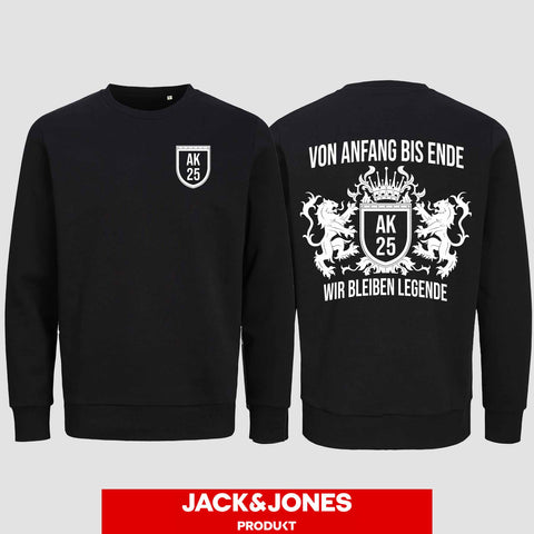 1023 "Anfang bis Ende" Abschluss Sweatshirt by Jack&Jones beidseitig bedruckt