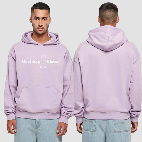 1019 "Abschluss Rose" Abschluss Premium Oversize Hoodie einseitig bedruckt