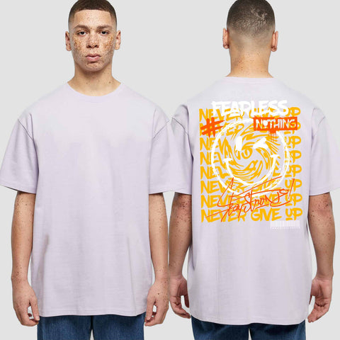 1020 "NEVER GIVE UP" Abschluss Oversize T-Shirt einseitig bedruckt