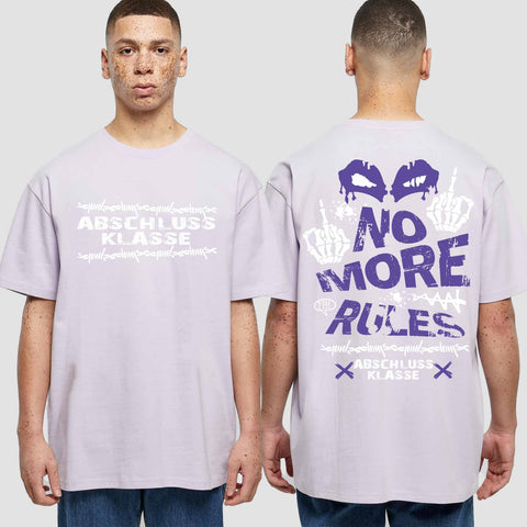 1051 "No more Rules" Abschluss Oversize T-Shirt beidseitig bedruckt