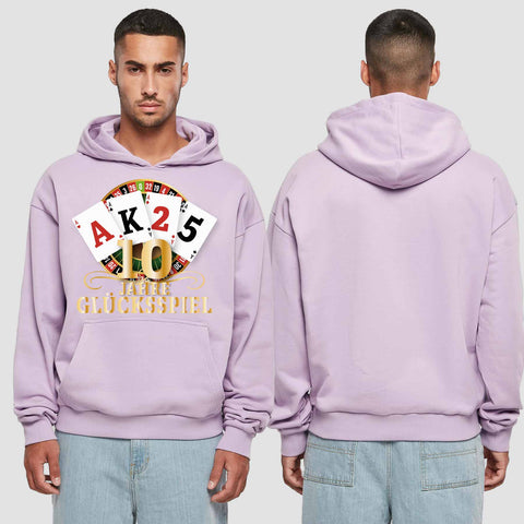 1009 "Glücksspiel" Abschluss Premium Oversize Hoodie einseitig bedruckt