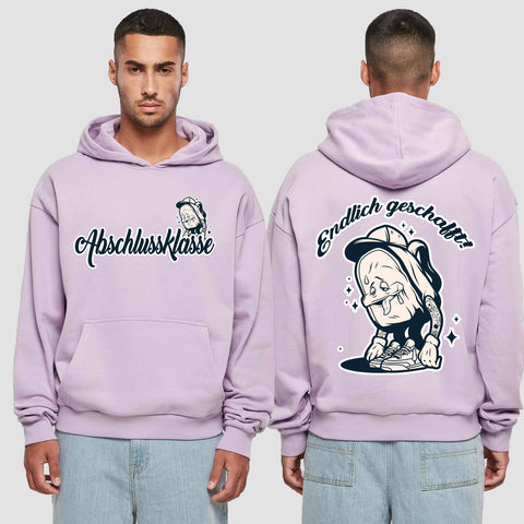 1058 "Endlich" Abschluss Premium Oversize Hoodie beidseitig bedruckt