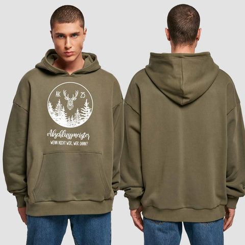 1018 "Abschlussmeister Polygon kreis" Abschluss Premium Oversize Hoodie einseitig bedruckt