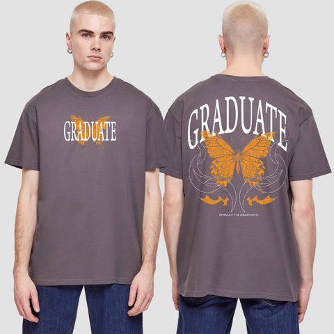 1052 "Graduate" Abi / Abschluss Oversize T-Shirt beidseitig bedruckt