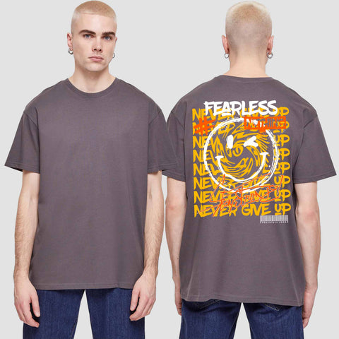 1020 "NEVER GIVE UP" Abschluss Oversize T-Shirt einseitig bedruckt