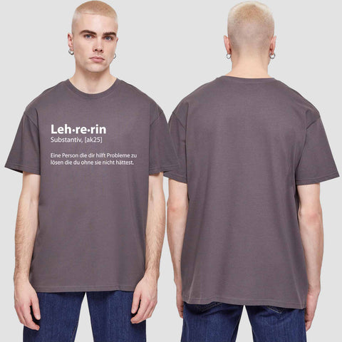 1050 "Definition Lehrerin" Abschluss Oversize T-Shirt einseitig bedruckt