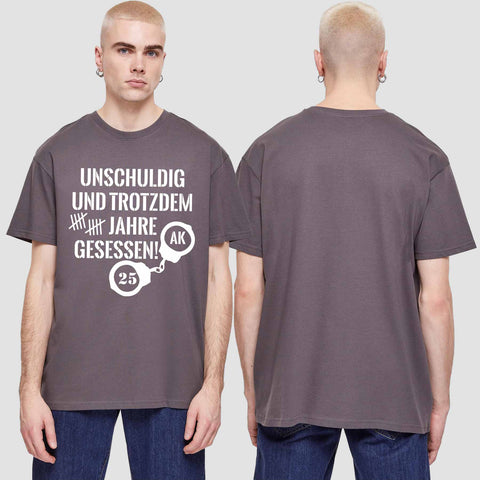 1008 "Unschuldig" Abschluss Oversize T-Shirt einseitig bedruckt