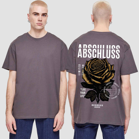 1041 "Streetwear Rose" Abschluss Oversize T-Shirt einseitig bedruckt