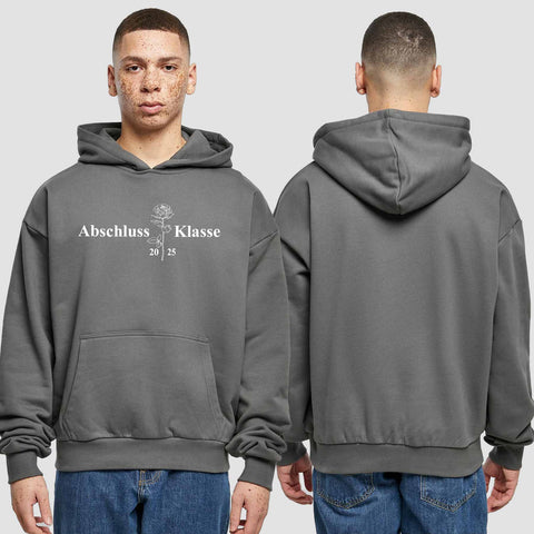 1019 "Abschluss Rose" Abschluss Premium Oversize Hoodie einseitig bedruckt