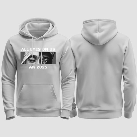 1022 "All Eyes on Us" Abschluss regular College Hoodie einseitig bedruckt