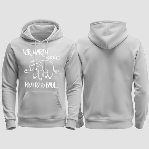 1010 "zu Faul" Abschluss regular College Hoodie einseitig bedruckt