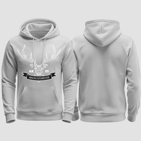 1015 "Abschlussmeister Polygon" Abschluss regular College Hoodie einseitig bedruckt