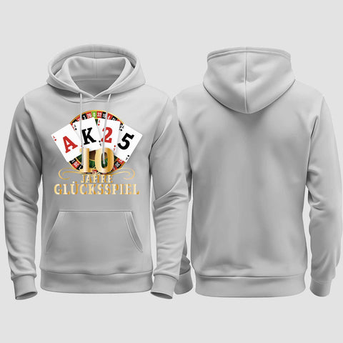 1009 "Glücksspiel" Abschluss regular College Hoodie einseitig bedruckt