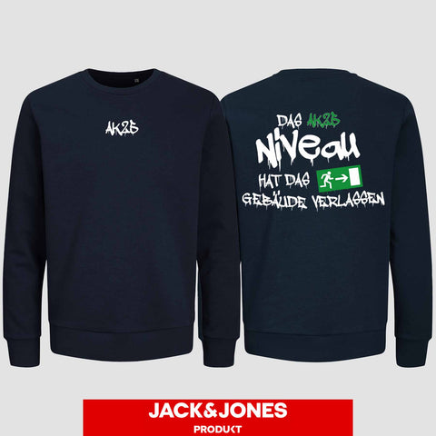 1035 "Niveau" Abschluss Sweatshirt by Jack&Jones beidseitig bedruckt