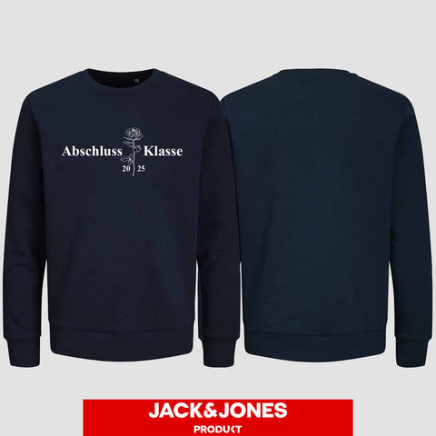 1019 "Abschluss Rose" Abschluss Sweatshirt by Jack&Jones einseitig bedruckt