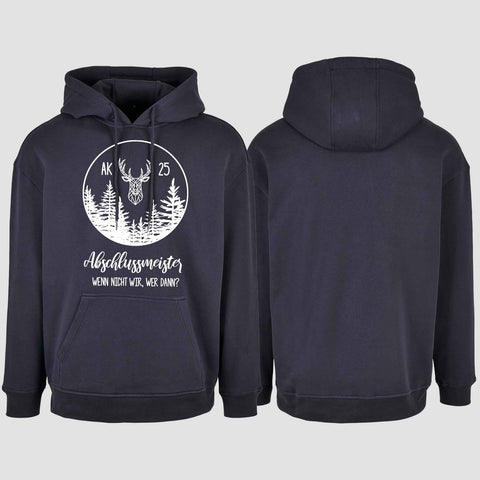 1018 "Abschlussmeister2" Abschluss Oversize Hoodie einseitig bedruckt